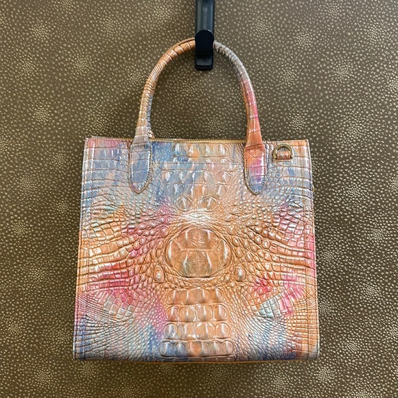 SOLD🔥🔥🔥Brahmin Caroline Croc-Embossed Leather Multicolor Satchel Shoulder Bag - Picture 3 of 15